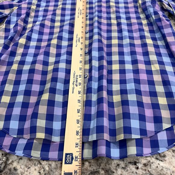 Robert Talbott Shirt - Mens Large - Blue Pink Plaid- Button Down-LS-100% Cotton - Picture 4 of 9